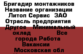 Бригадир монтажников › Название организации ­ Литоп-Сервис, ЗАО › Отрасль предприятия ­ Другое › Минимальный оклад ­ 23 000 - Все города Работа » Вакансии   . Московская обл.,Красноармейск г.